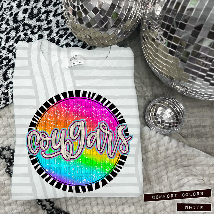 Rainbow Splatter Rounds DTF Print