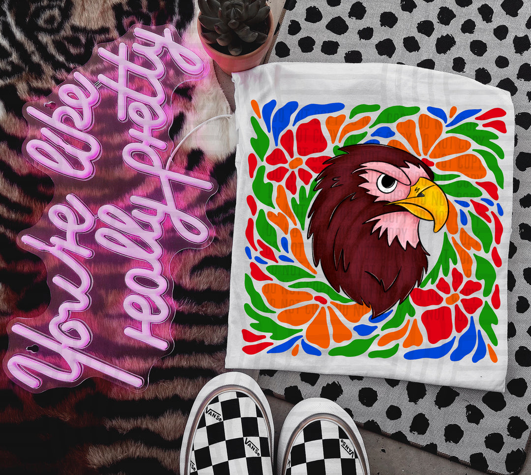 Retro Floral Mascot Heads DTF Print