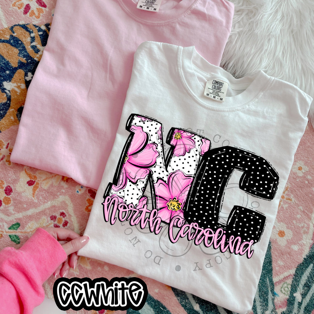 Pink Floral States DTF Print