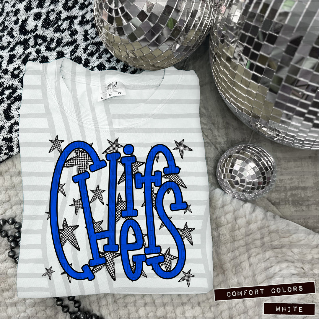 Blue Staggered DTF Print