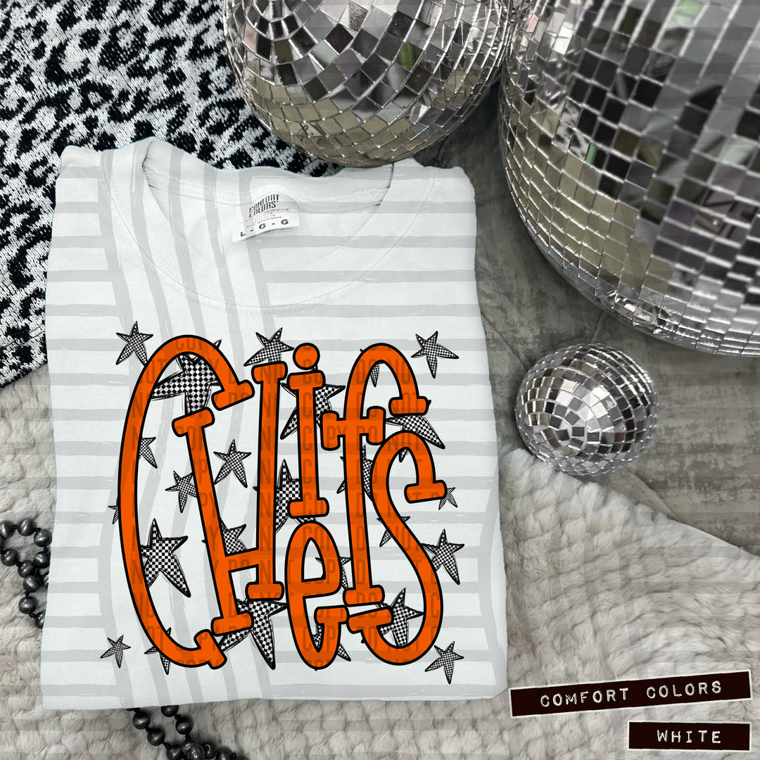 Orange Staggered DTF Print