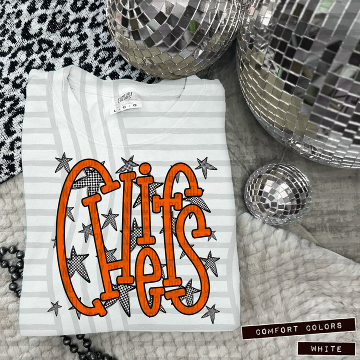 Orange Staggered DTF Print