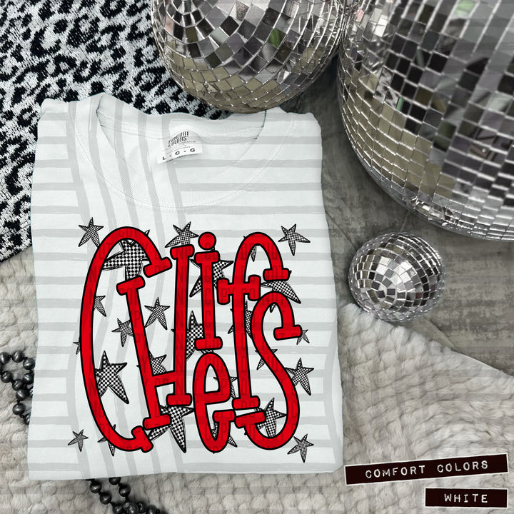 Red Staggered DTF Print