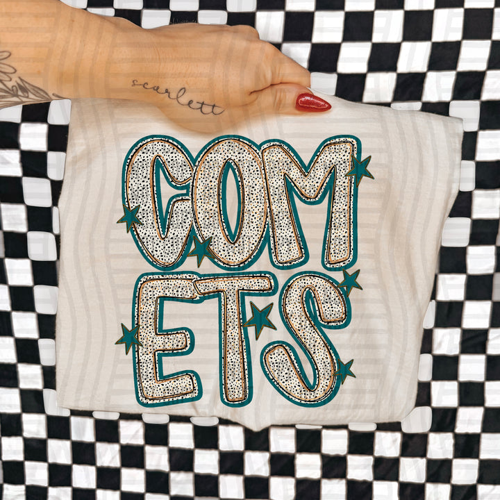 Teal Dotty DTF Print