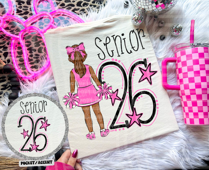 Cheerleader 2026 Senior POCKET DTF Print