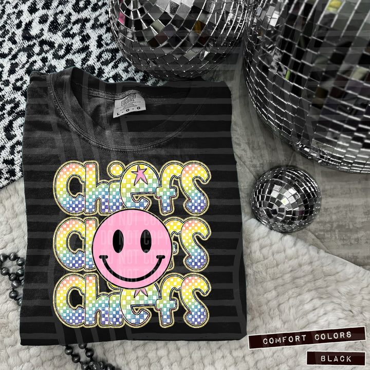 Pink Smiley Triple Stack DTF Print
