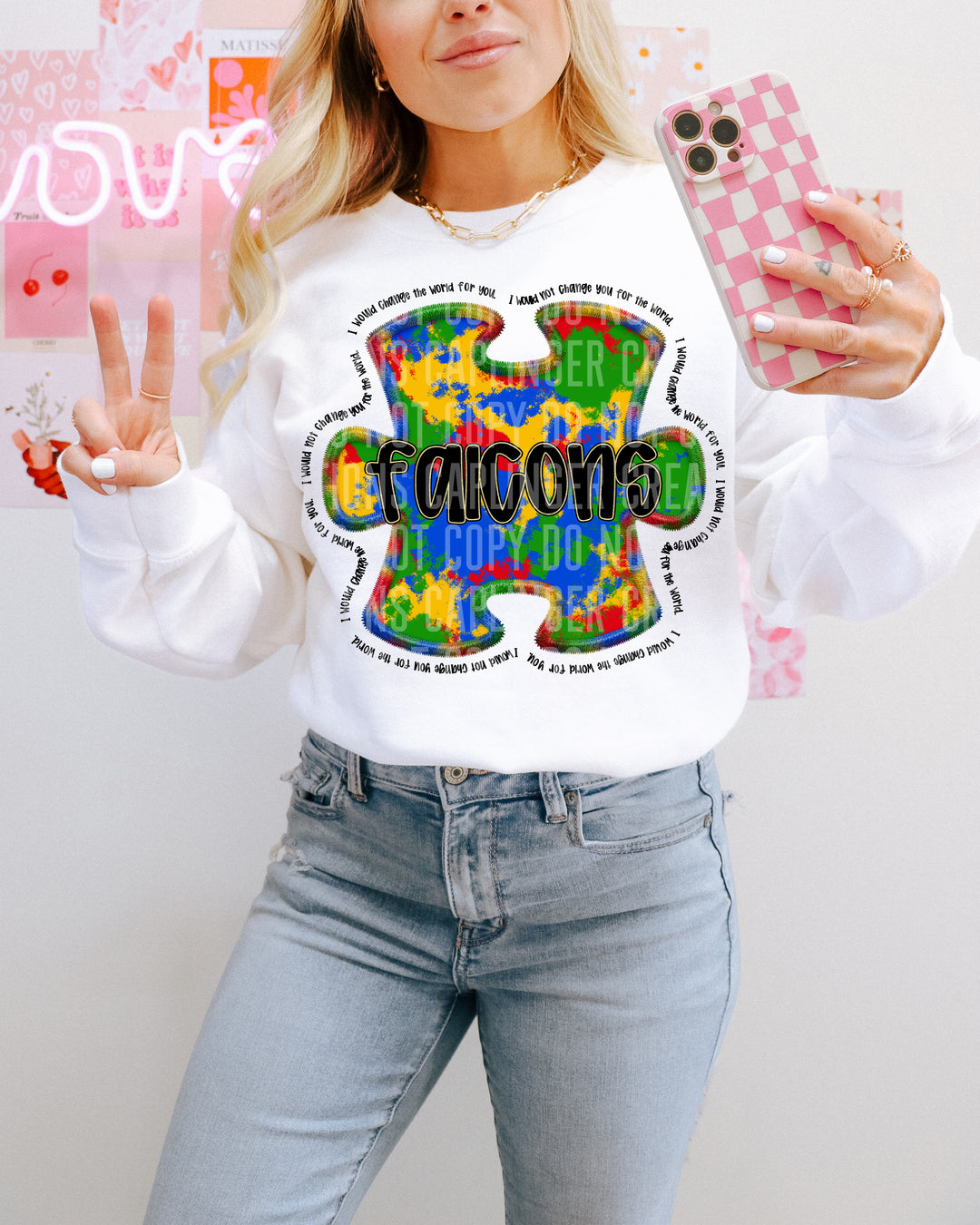 Autism Awareness Puzzle Mascots DTF Print