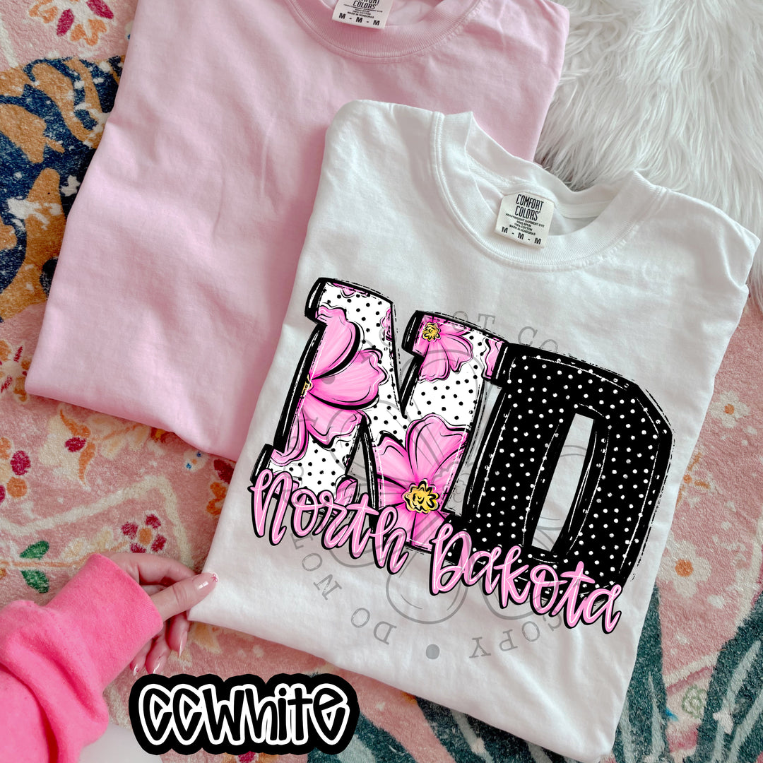 Pink Floral States DTF Print