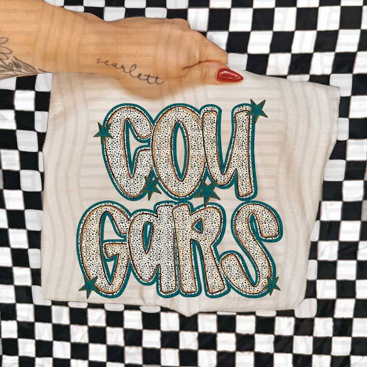 Teal Dotty DTF Print