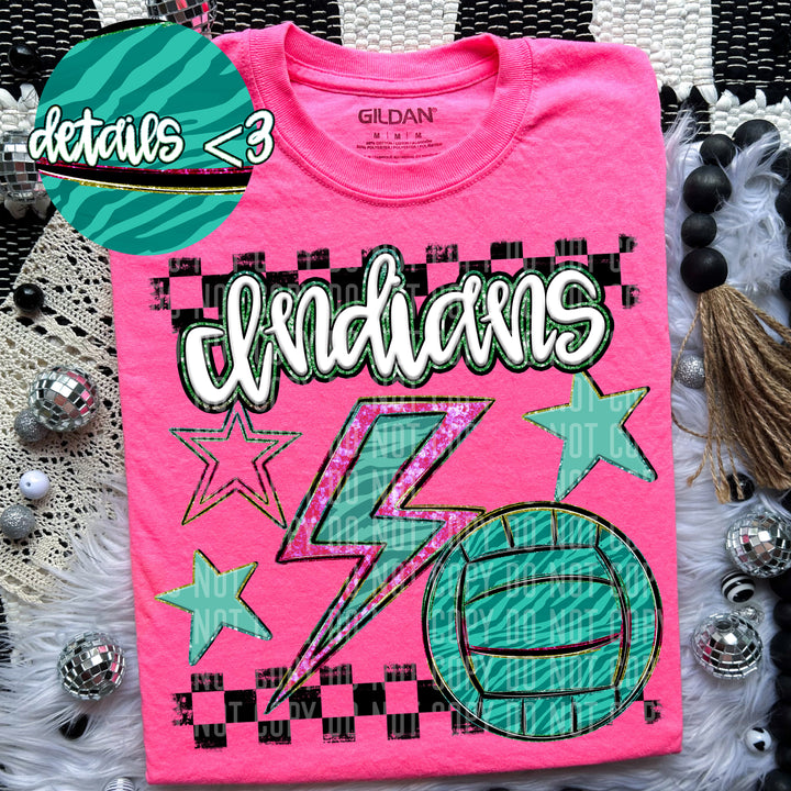 Rainbow Volleyball Bolts DTF Print