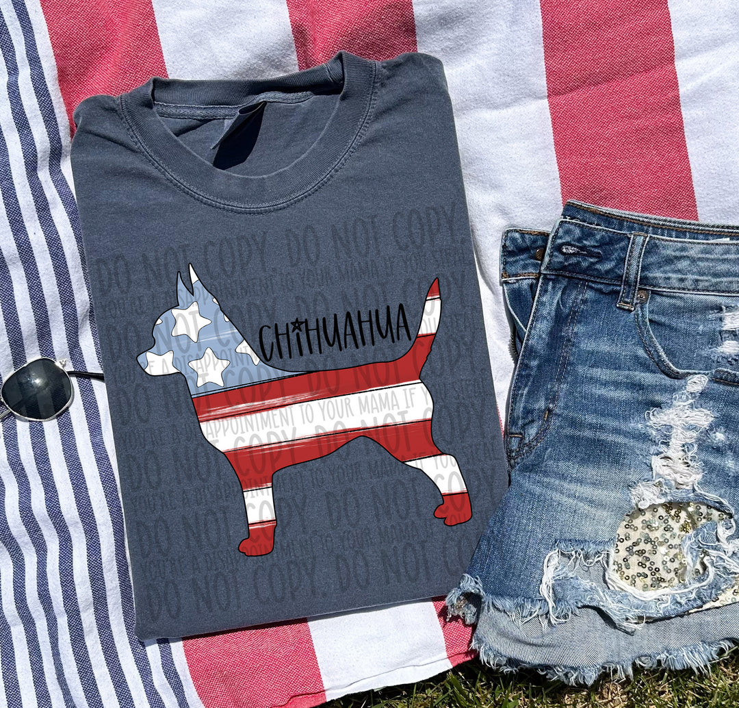 Patriotic Dog Designs Black Text DTF Print