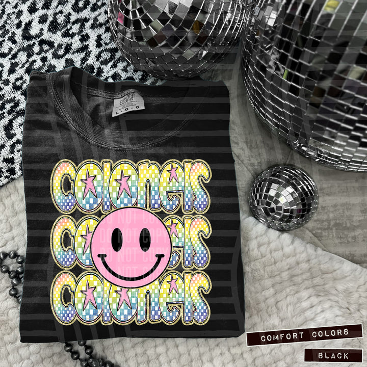 Pink Smiley Triple Stack DTF Print