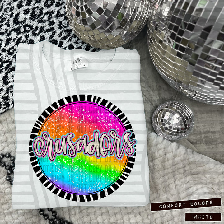 Rainbow Splatter Rounds DTF Print