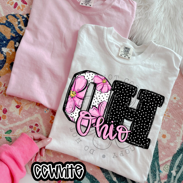 Pink Floral States DTF Print