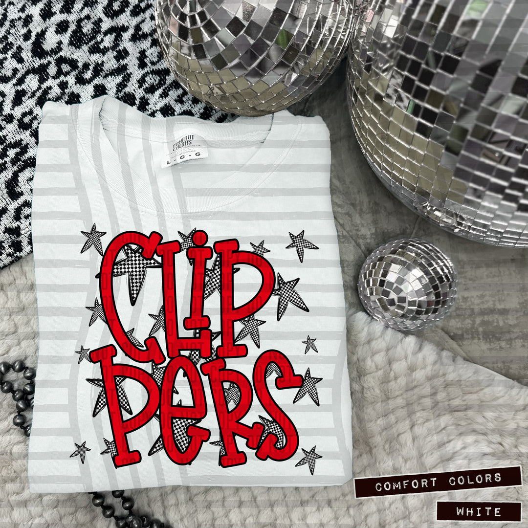 Red Staggered DTF Print