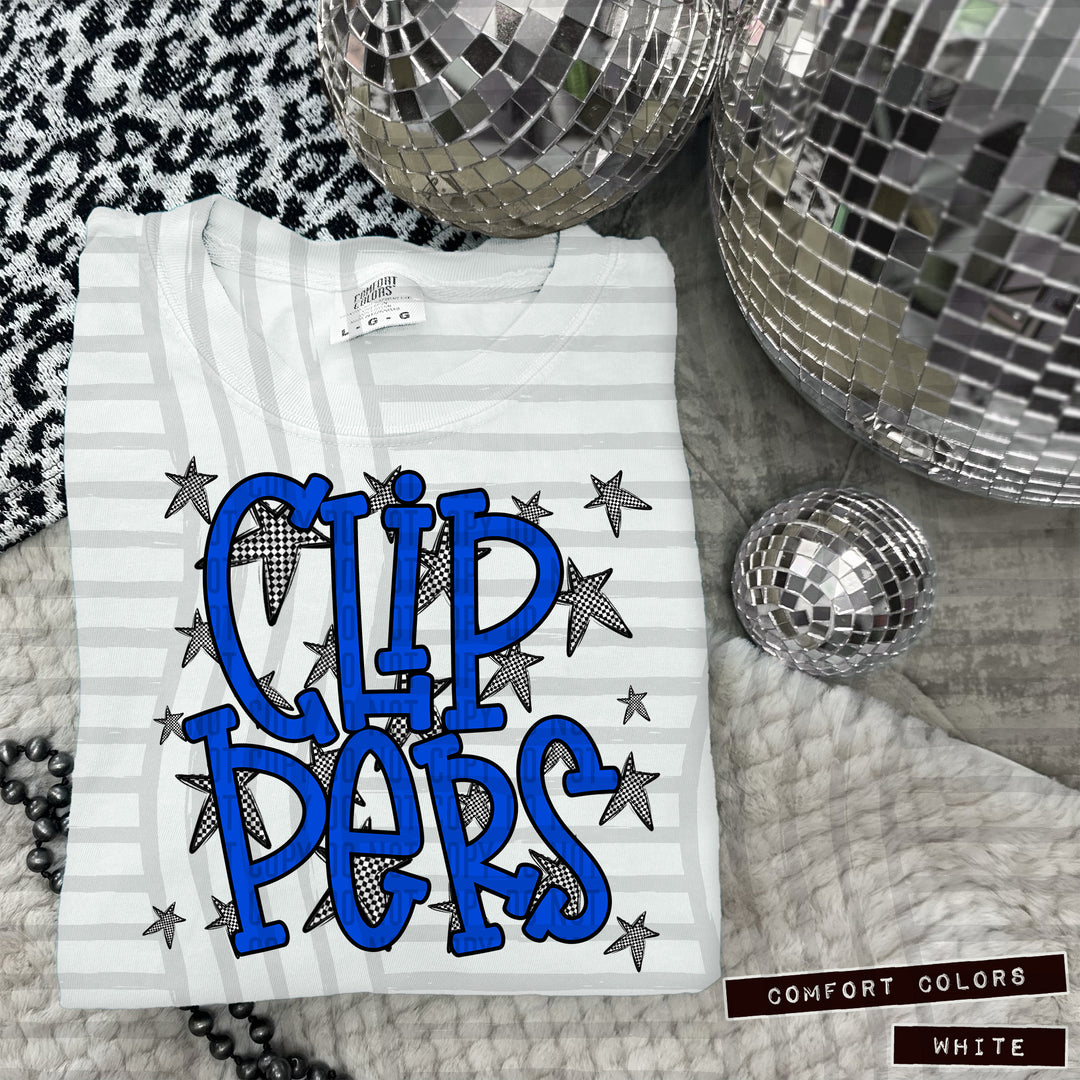 Blue Staggered DTF Print