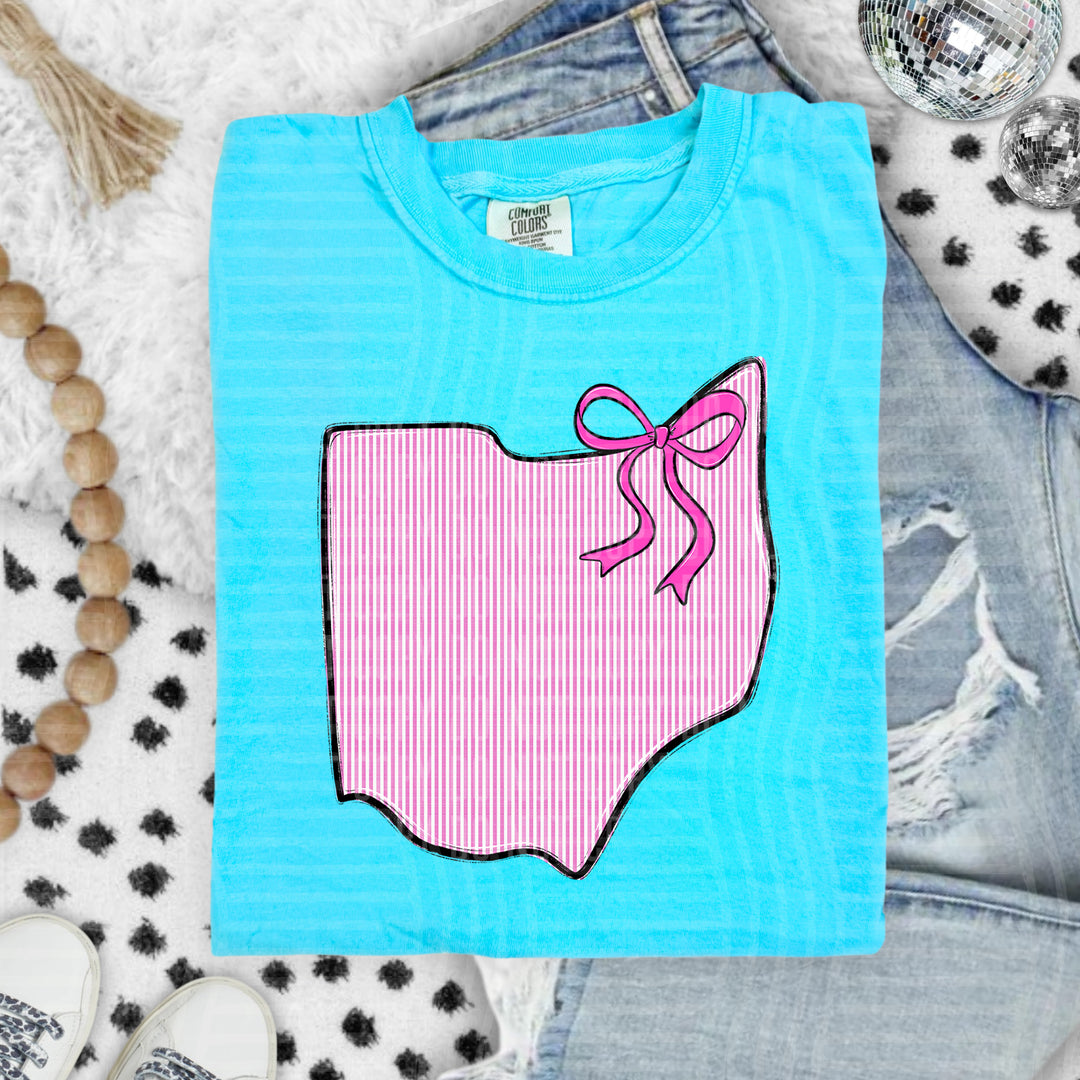 Seersucker States With Bow DTF Print