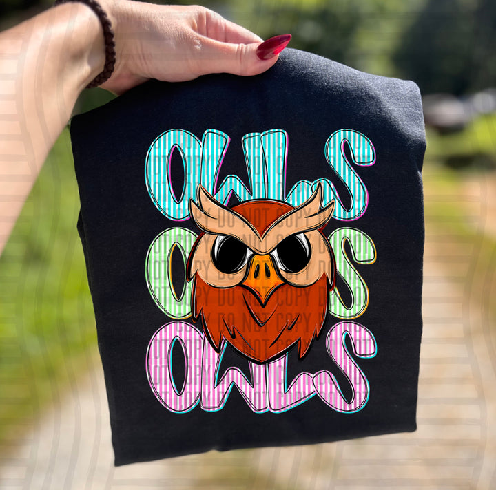 Neon Seersucker Mascot Heads DTF Print
