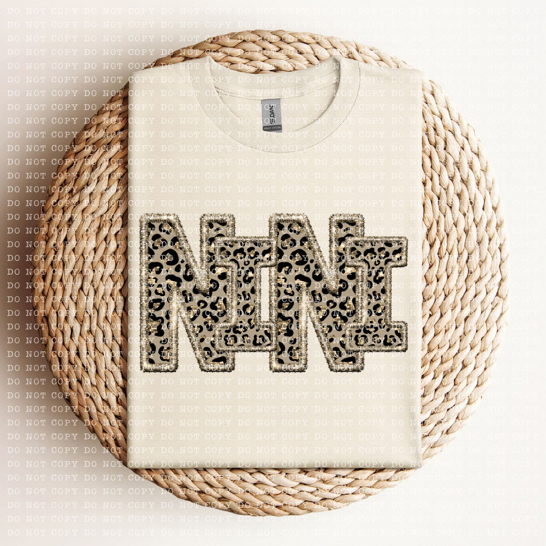 Nini Leopard Faux Embroidery DTF Print