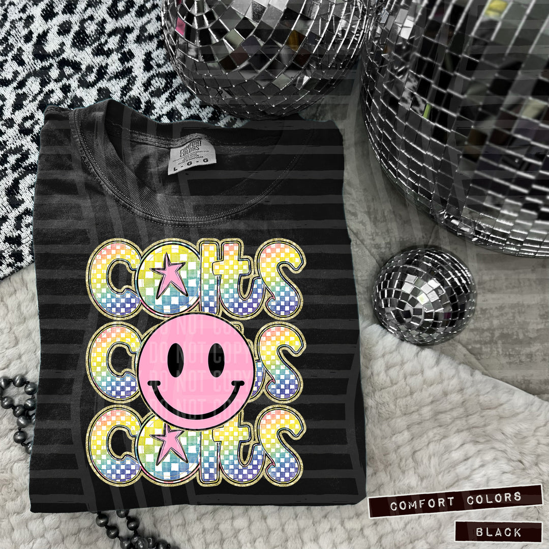 Pink Smiley Triple Stack DTF Print