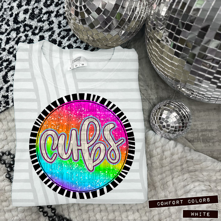Rainbow Splatter Rounds DTF Print