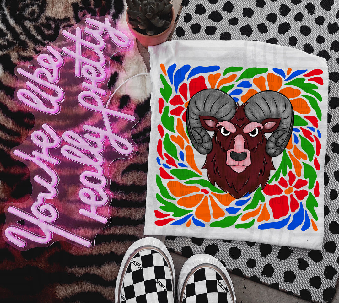 Retro Floral Mascot Heads DTF Print