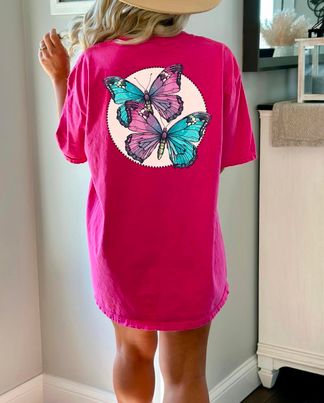 Light Pink Butterflies DTF Print