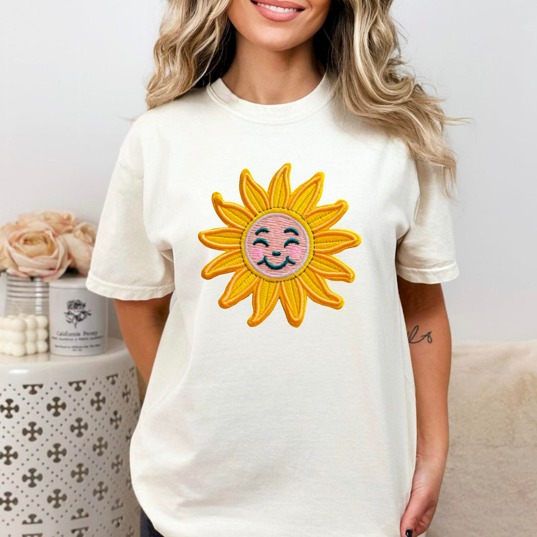 Sun faux embroidered DTF Print