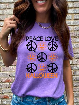 Peace Love Halloween DTF Print