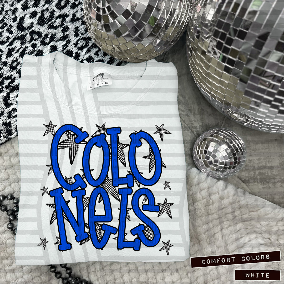 Blue Staggered DTF Print