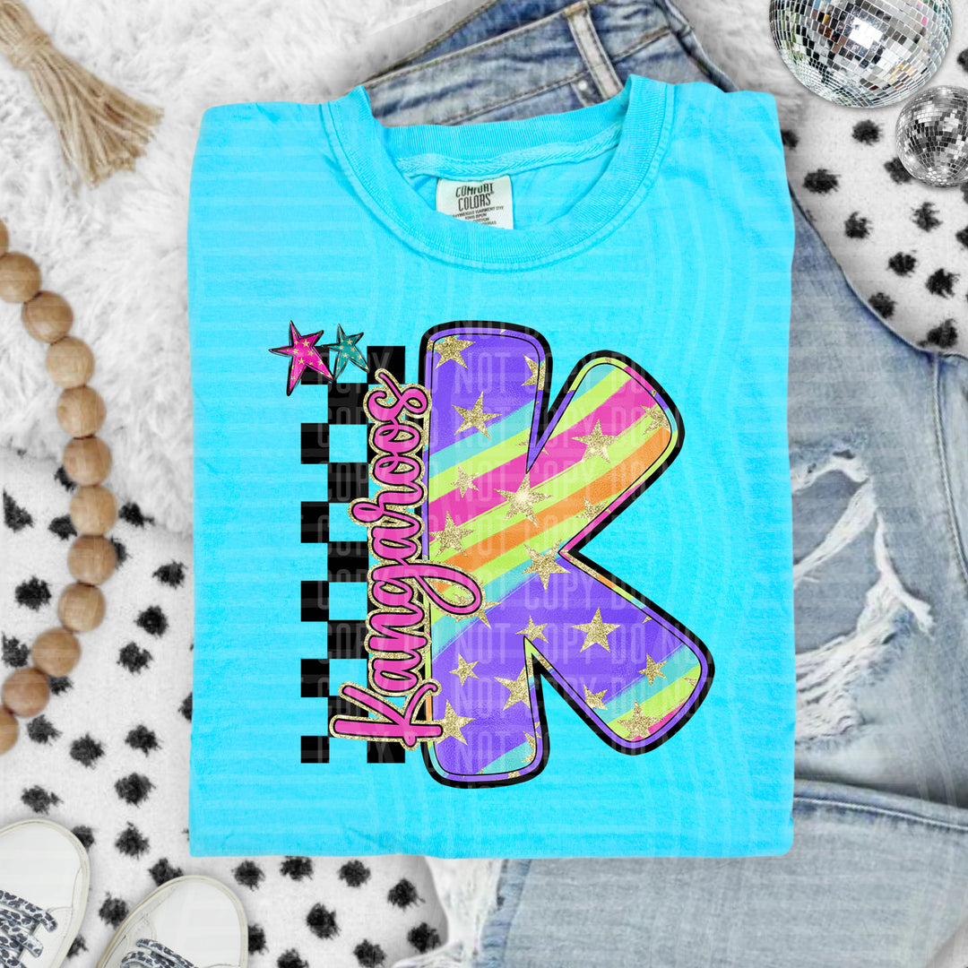 Rainbow Swirl Initials DTF Print