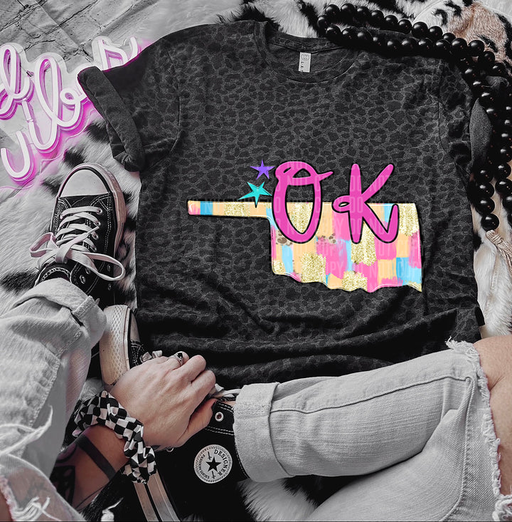 Preppy Bright Brushstroke States DTF Print