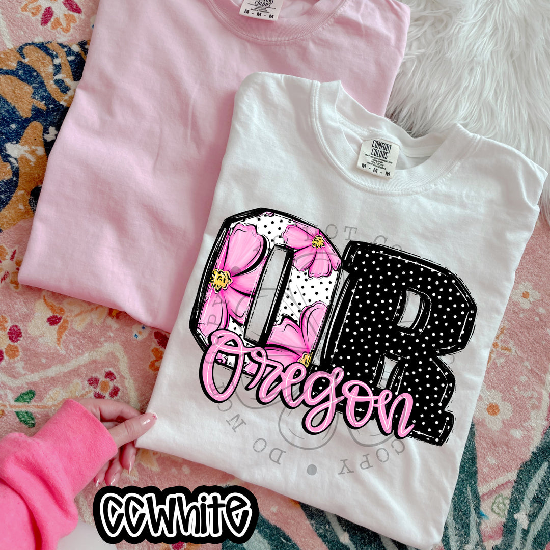 Pink Floral States DTF Print