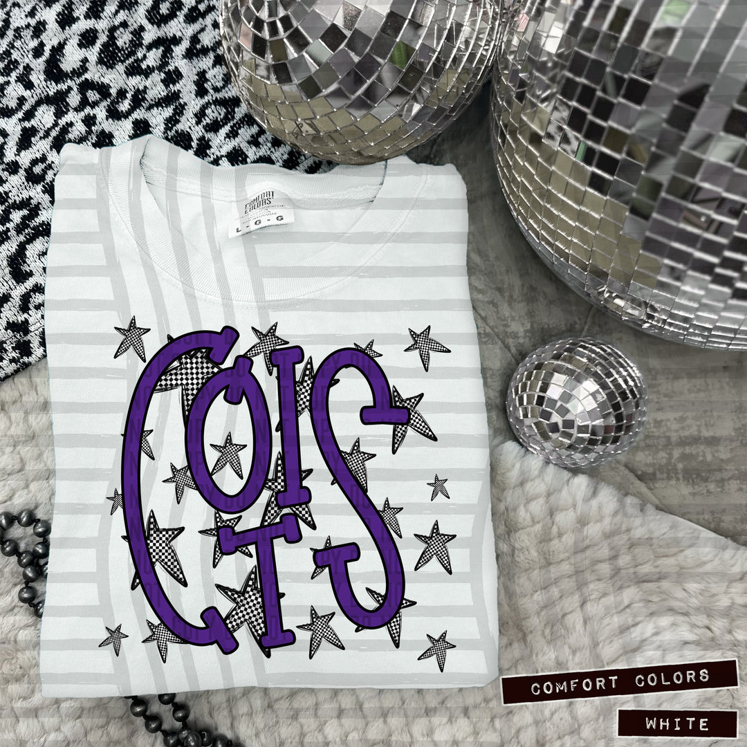 Purple Staggered DTF Print