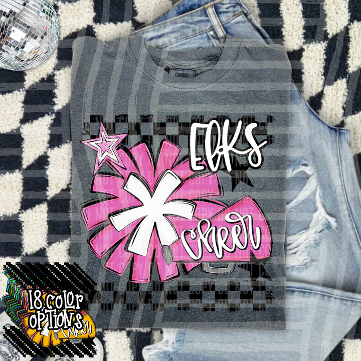 Cheer Pom With Names Sage DTF Print