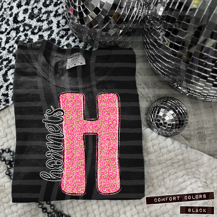 Pink Leopard Initial DTF Print