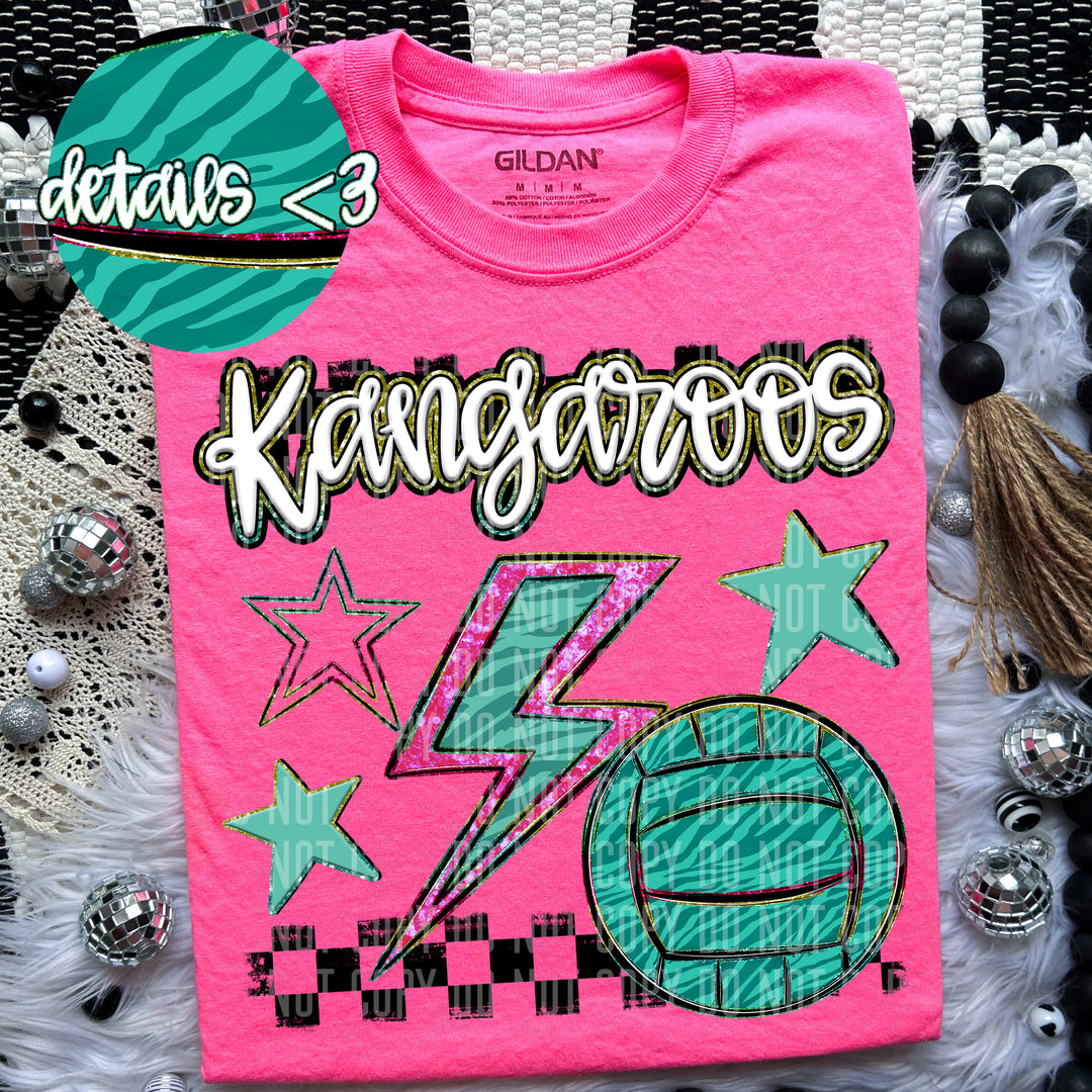 Rainbow Volleyball Bolts DTF Print