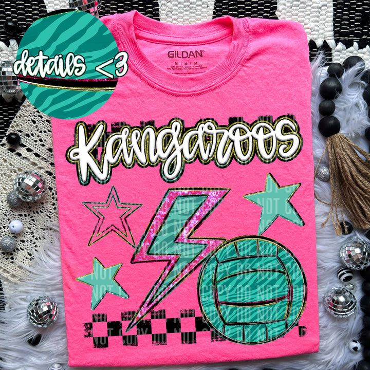 Rainbow Volleyball Bolts DTF Print