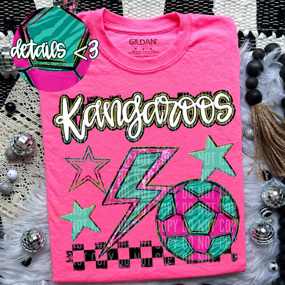 Rainbow Soccer Bolts DTF Print
