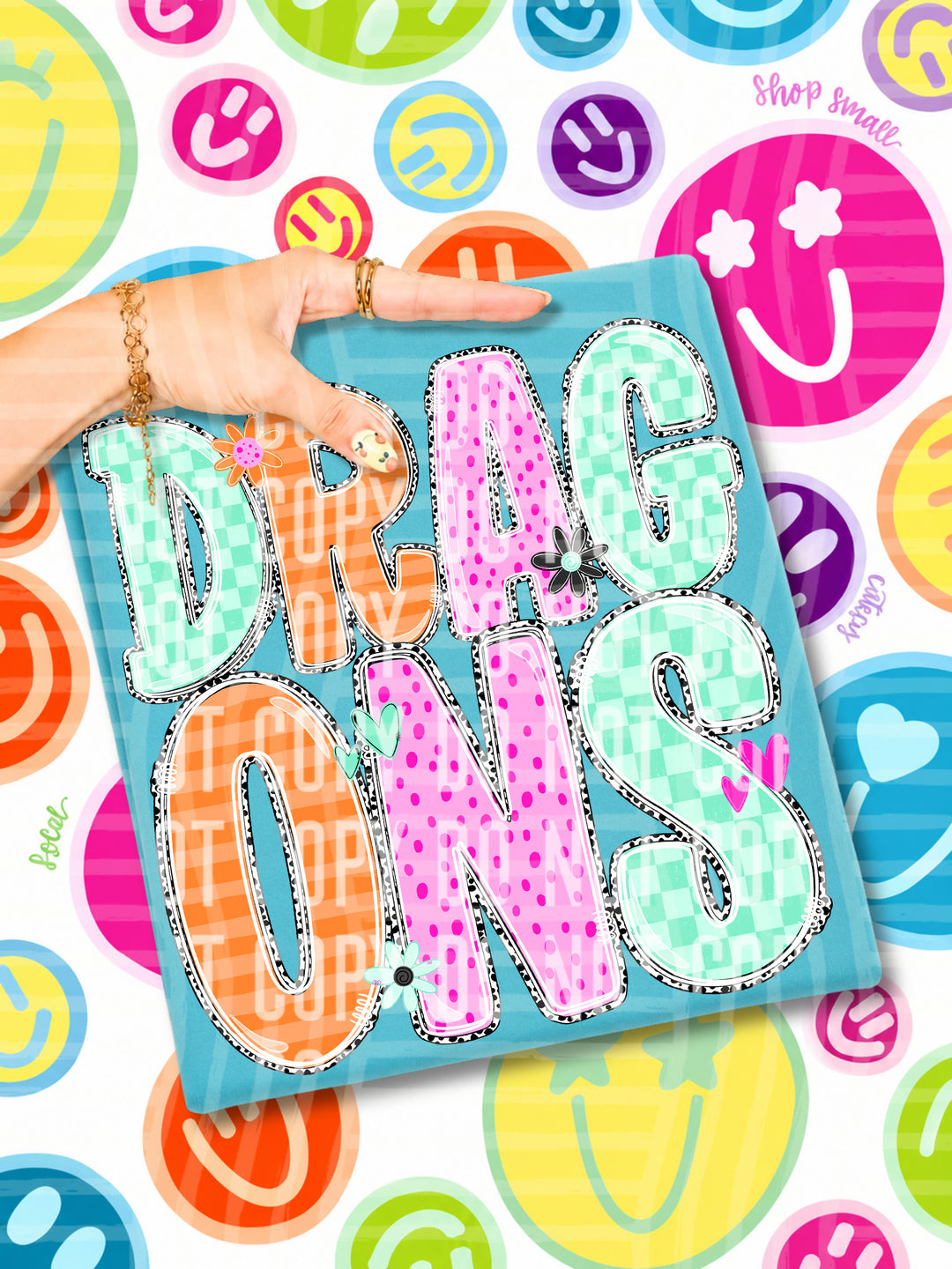 Happy Blooms Mascots DTF Print