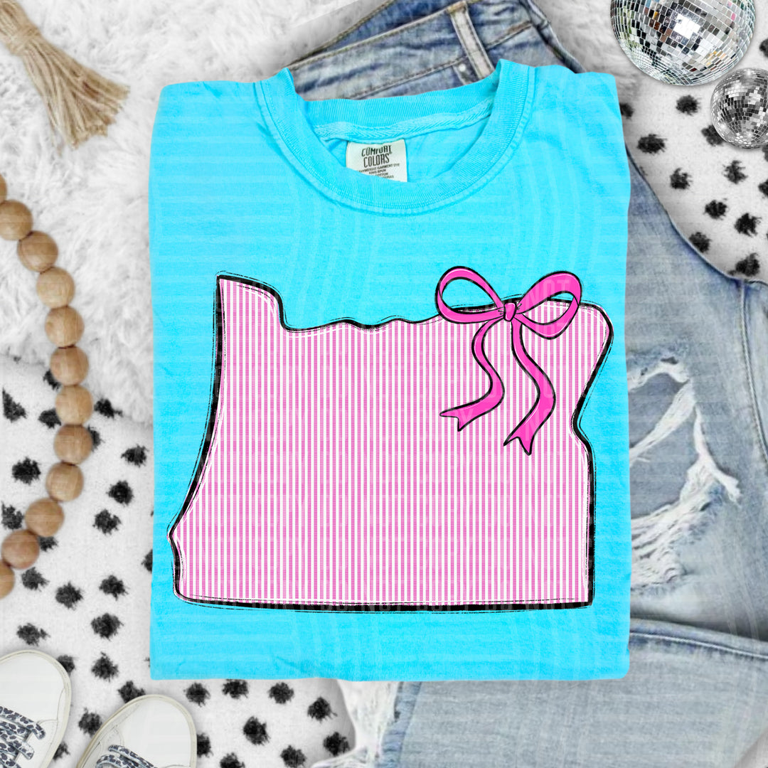 Seersucker States With Bow DTF Print