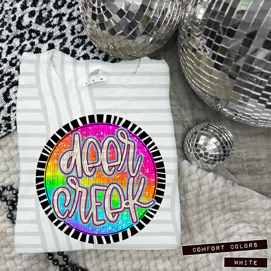 Rainbow Splatter Rounds DTF Print