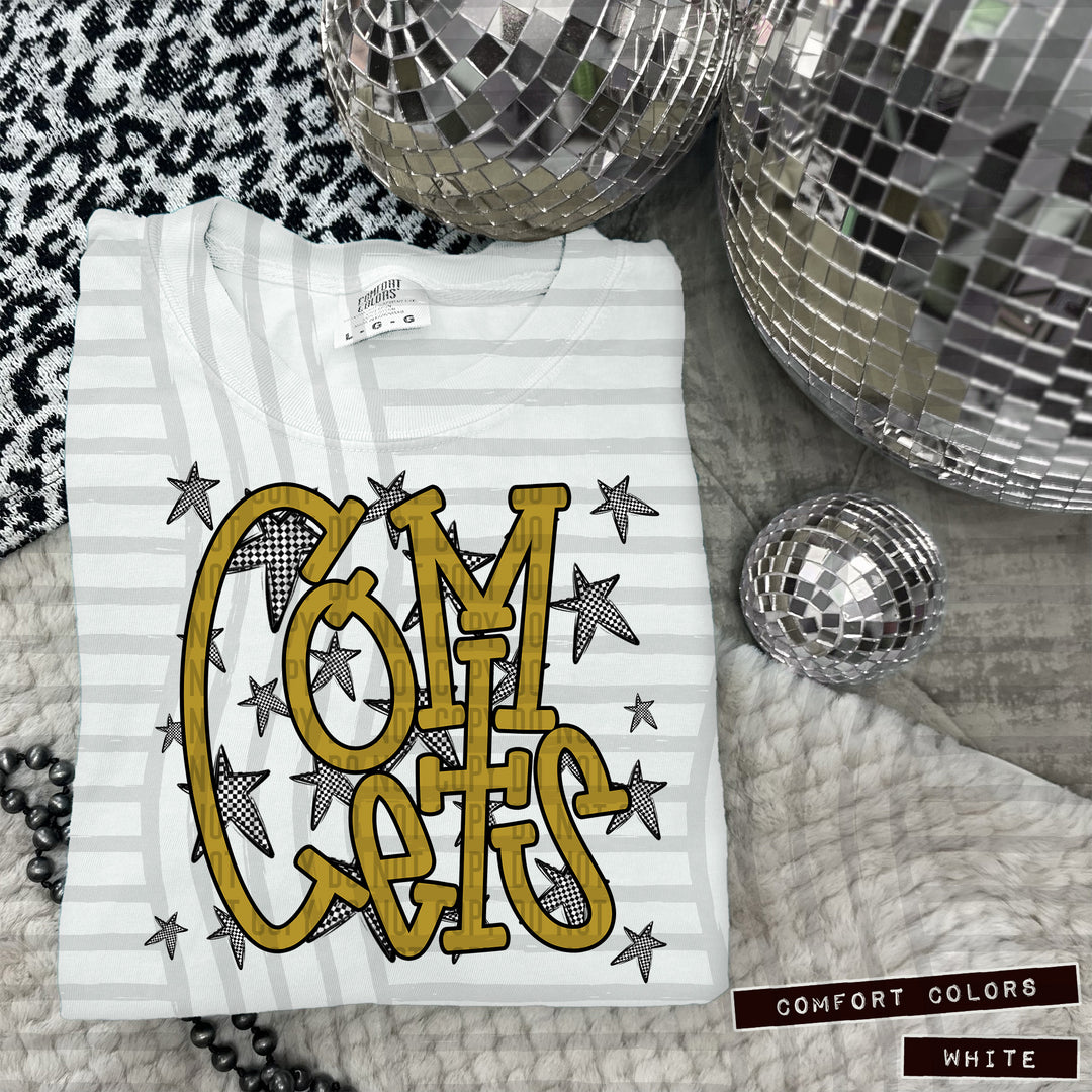 Gold Staggered DTF Print