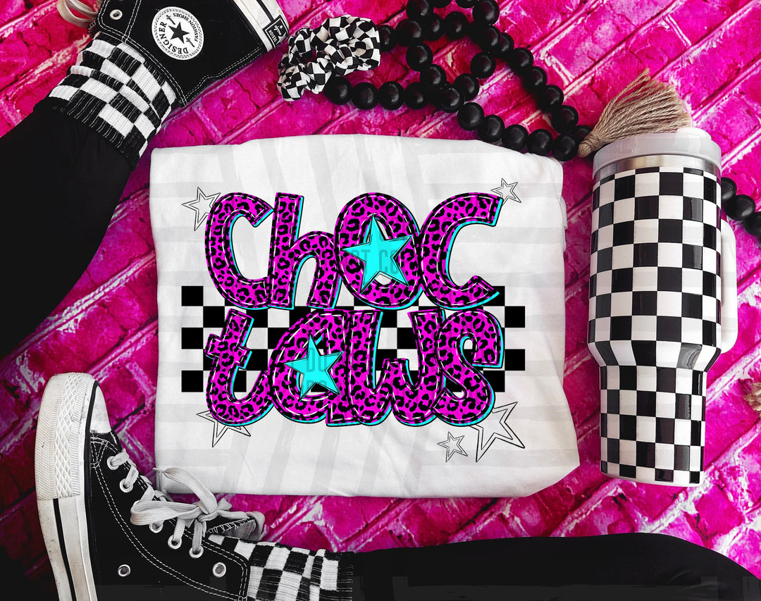 Pink Neon Leopard DTF Print