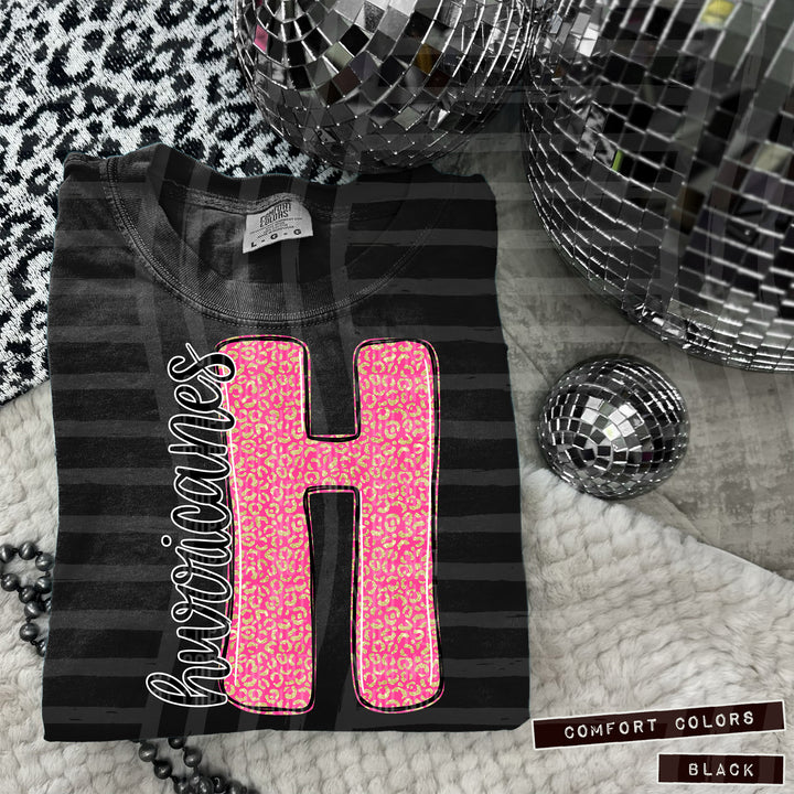 Pink Leopard Initial DTF Print