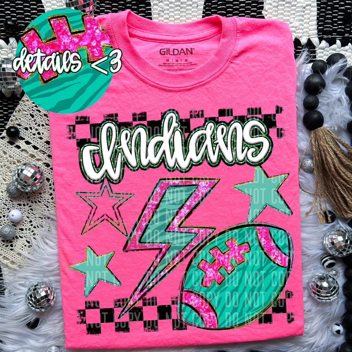Rainbow Football Bolts DTF Print