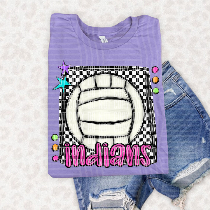 Bright Preppy Volleyball DTF Print