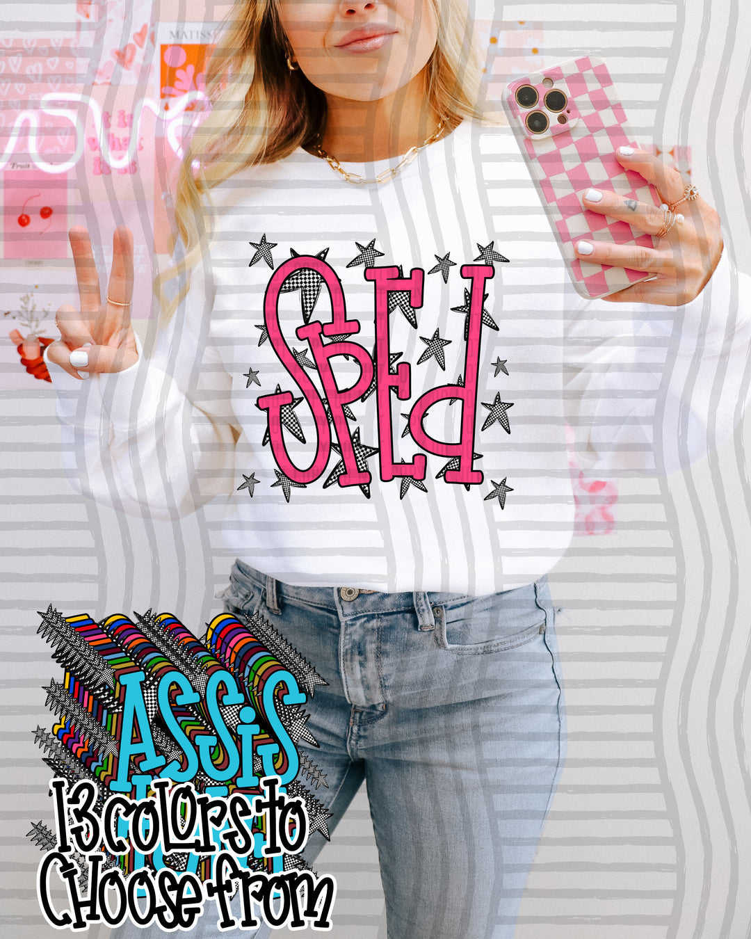 School Names Occupations Red DTF Print