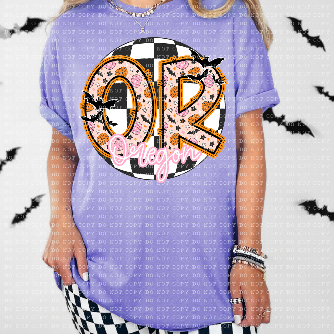 Pumpkin Batty States DTF Print