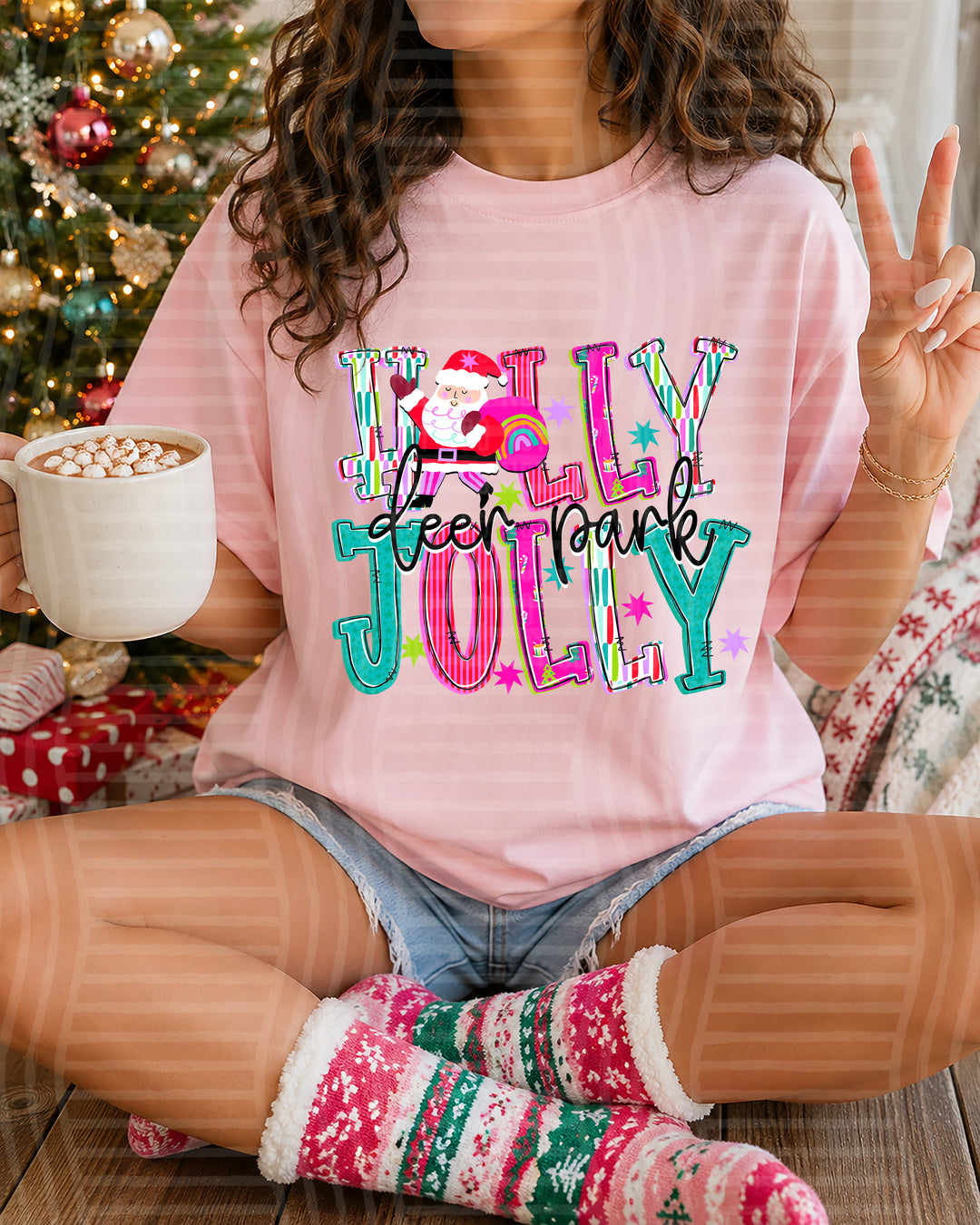 Holly Jolly Santa Mascots DTF Print